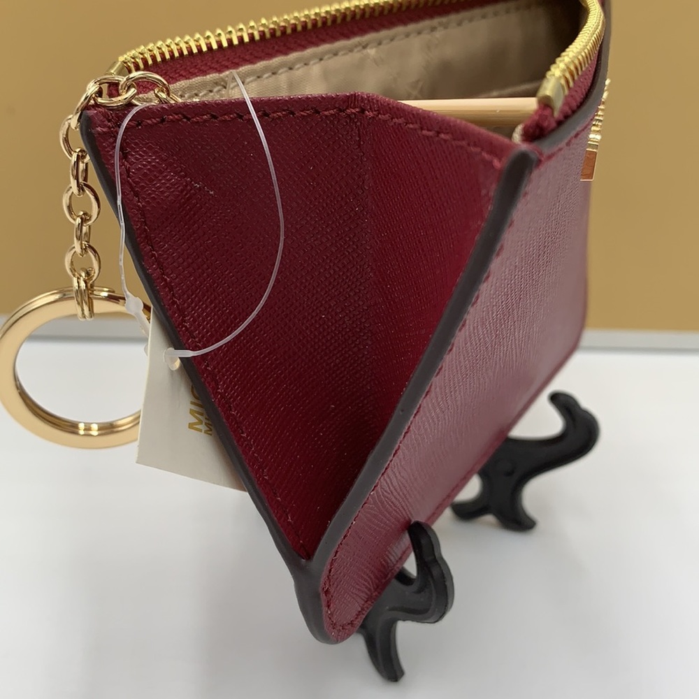 MICHAEL KORS SMALL TOP ZIP COINPOUCH WITH ID CARD MULBERRY COLOR - Picture 11 of 12